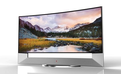 105-inch TV LG Ultra HD 21:9 curved screen at CES 2104
