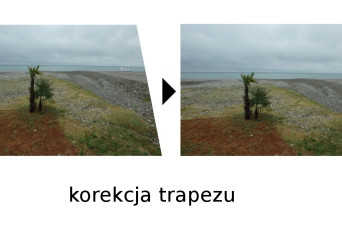 Czy korekcja trapezu w projektorze zmniejsza efektywną rozdzielczość?