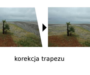 Czy korekcja trapezu w projektorze zmniejsza efektywną rozdzielczość?