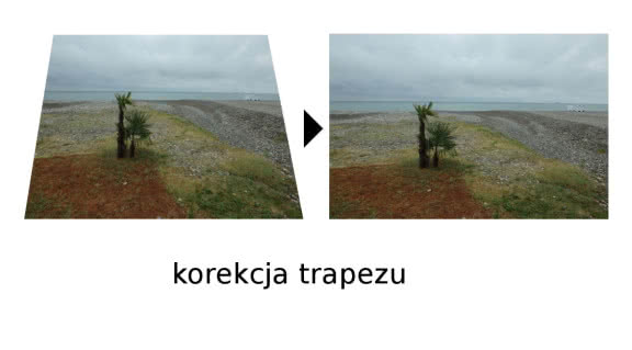 Czy korekcja trapezu w projektorze zmniejsza efektywną rozdzielczość?