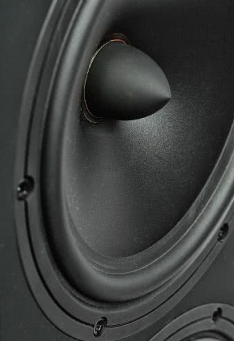 Głośniki niskotonowe / nisko-średniotonowe mają
dość nietypową dzisiaj średnicę (całkowitą kosza)
16-cm; takie same polipropylenowe membrany
z korektorami fazy zastosowano na obydwu pozycjach.
Dolny głośnik filtrowany jest wyjątkowo
nisko - 6 dB przy 180 Hz, co powoduje lokalne
wzmocnienie okolic 100 Hz.