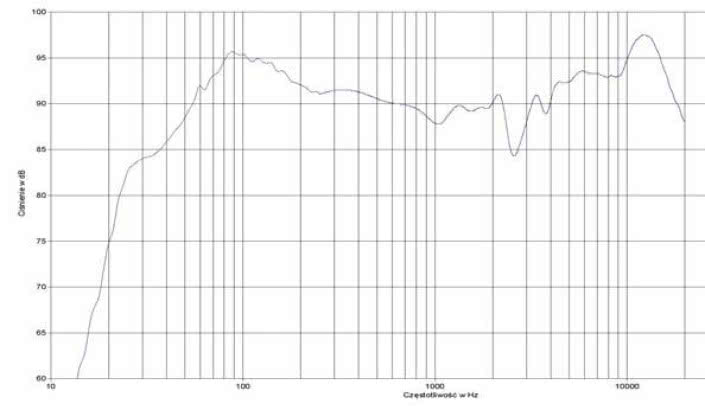 Rys. 2. Charakterystyka przetwarzania w całym pasmie.