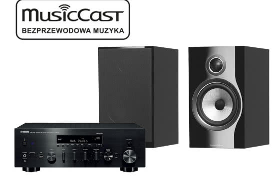 Yamaha MusicCast R-N803D w zestawach stereo z głośnikami Bowers & Wilkins