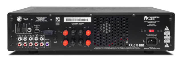 Amplituner stereo Cambridge Audio AXR100D - panel przyłączeniowy