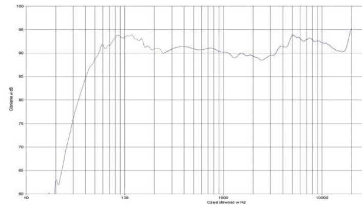 Rys. 2. Charakterystyka przetwarzania w całym pasmie.