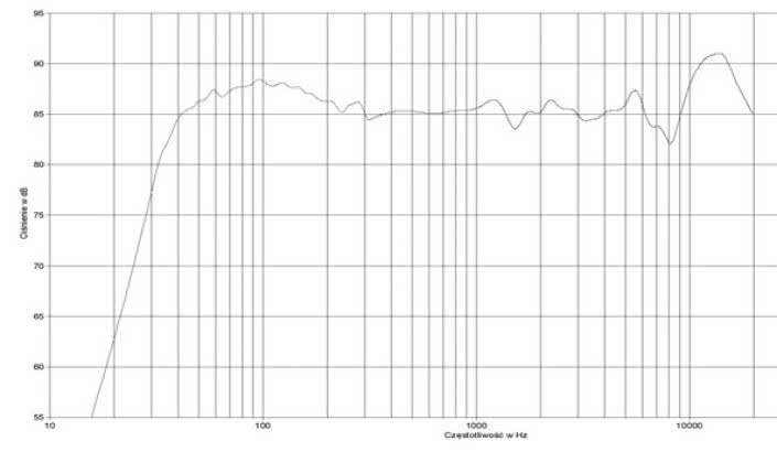 Rys. 2. Charakterystyka przetwarzania w całym pasmie