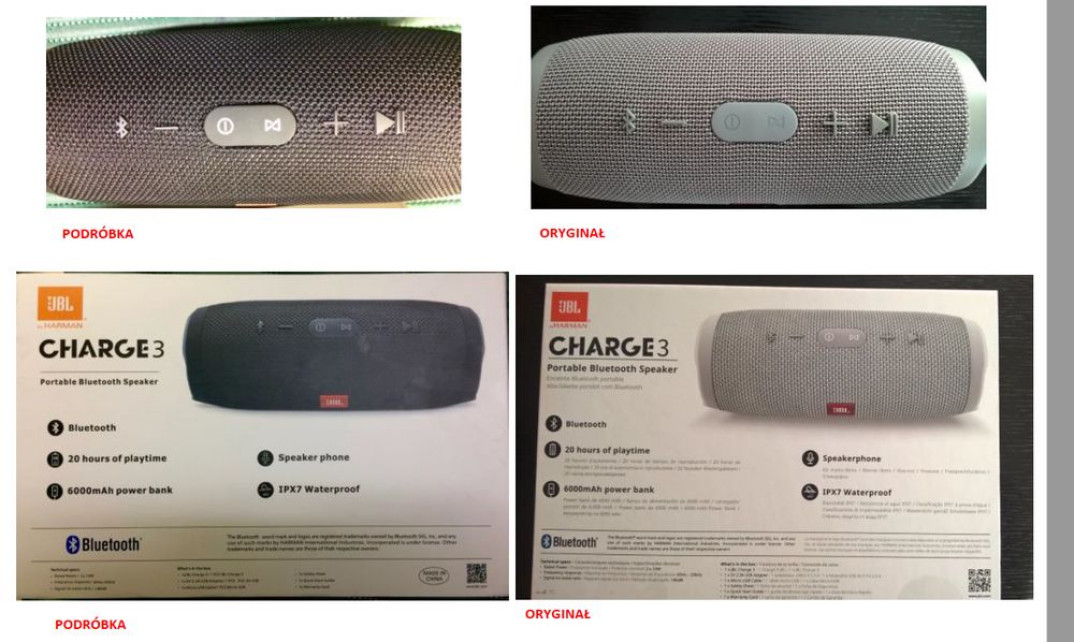 Uwaga na podróbki głośników JBL Go i Charge 3
