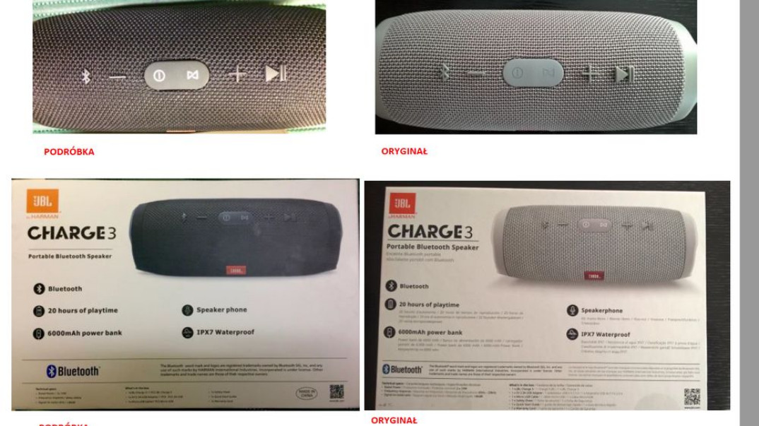 Uwaga na podróbki głośników JBL Go i Charge 3