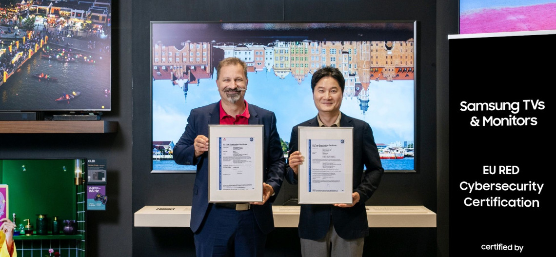 Ekrany Samsung z certyfikatem cyberbezpieczeństwa