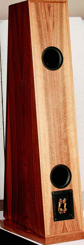 Obudowę podzielono na dwie niezależne komory, więc tyle jest też otworów bas-refleks. Obydwa wyprowadzono na tylnej ściance, Intrady 3 potrzebują trochę miejsca za sobą. 