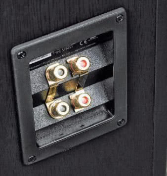 "Istnieje również możliwość
wykorzystania
technologii bi-wiring
w celu podłączenia
dwukanałowych
systemów audio". - tak
producent (w każdym
razie w polskiej wersji
językowej swojej strony)
wyjaśnił przeznaczenie
podwójnego gniazda
przyłączeniowego...