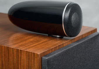 Wyprowadzenie poza
łówną skrzynkę obudowy głośnika
wysokotonowego
to wyraźne odejście
od reguły
ustanowionej
dla serii CM,
w której wszystkich
(wcześniejszych)
konstrukcjach
tweeter był
zainstalowany
konwencjonalnie
- na płaskim
froncie.