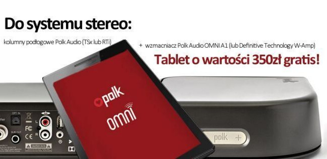 Wzmacniacze od Polk Audio i Definitive Technology z tabletami w komplecie