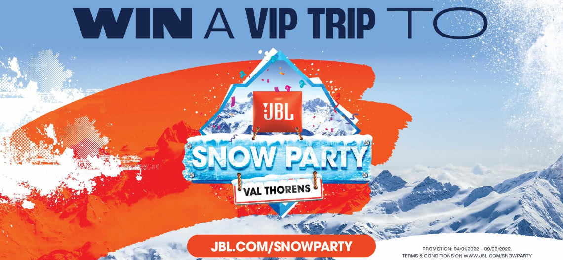  JBL Snow Party 2022 - weź udział w konkursie i wygraj wycieczkę do Francji 