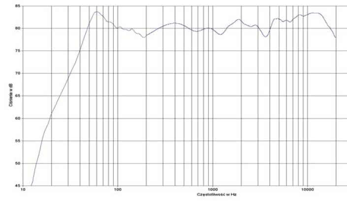 rys. 2. Cortina, charakterystyka przetwarzania w całym pasmie.