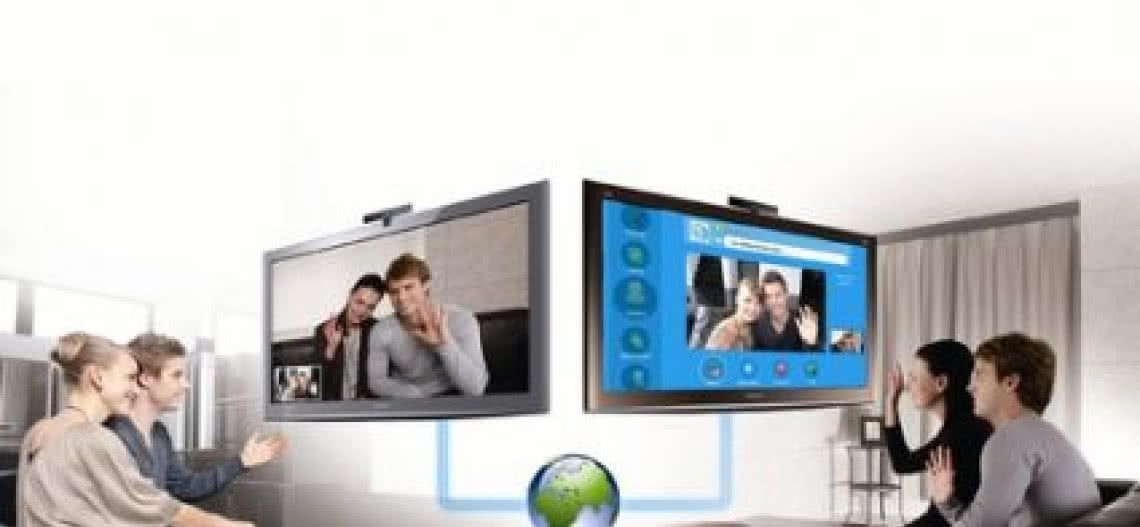 Rozmowa przez Skype na ekranie TV