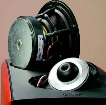 Głośnik nisko-średniotonowy ma nowoczesny, "aerodynamiczny" kosz i silny układ magnetyczny, a wysokotonowy małą kapsułę wytłumiającą, dzięki której rezonans leży przy niskich 500Hz.