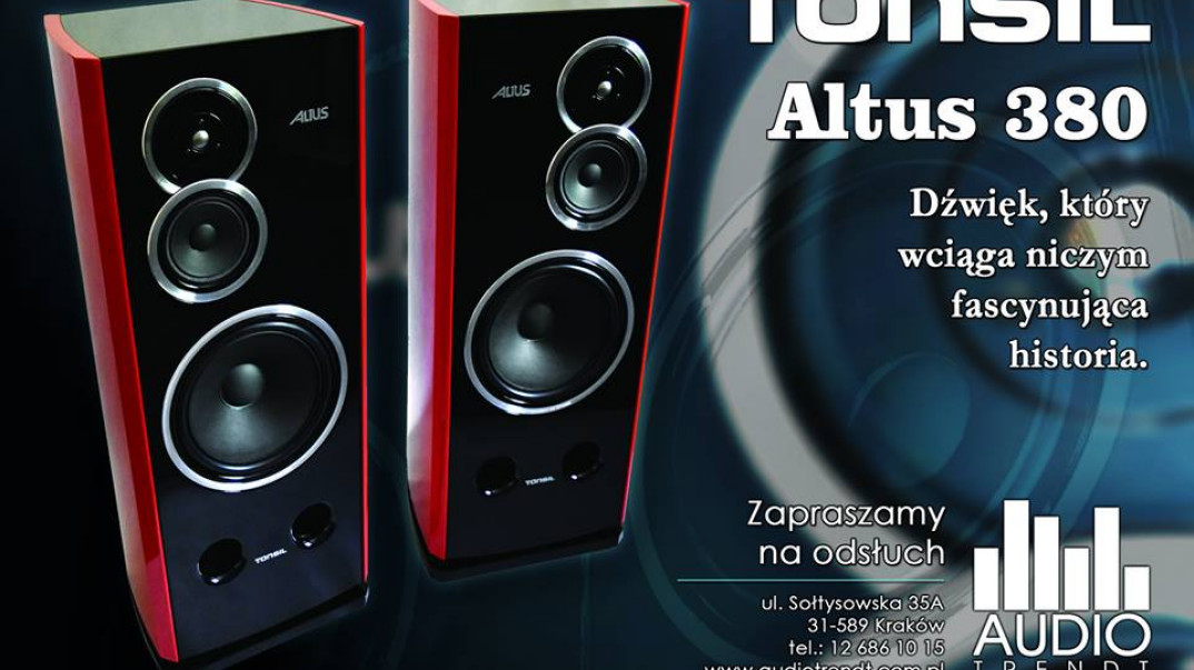 Odsłuchy kolumn Tonsil Altus 380 w salonie Audiotrendt