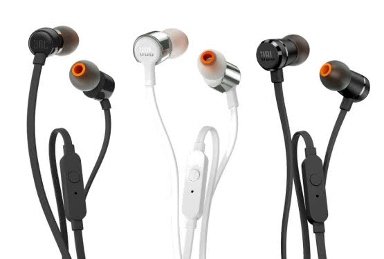 Dokanałowe słuchawki serii JBL T110, T210 i T290