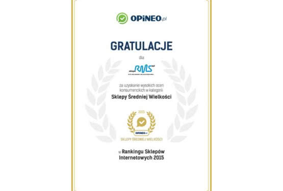 Sklep.RMS.pl jako jedyny sklep w branży hi-fi z wyróżnieniem Opineo.pl