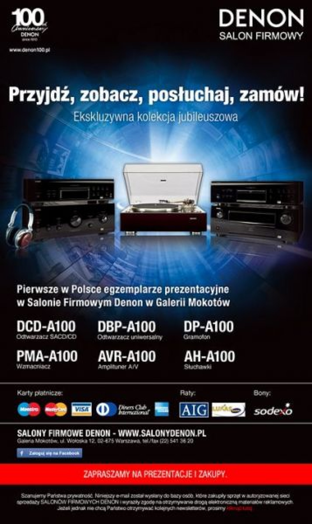 Posłuchaj i zamów! Kolekcja jubileuszowa DENON