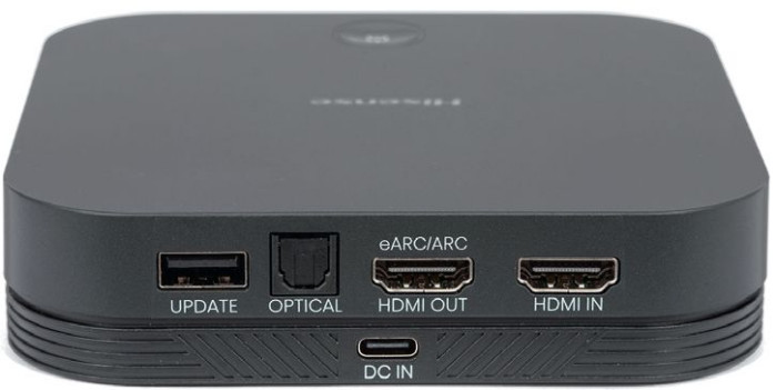 Saturn ma dwa złącza HDMI (wejście i wyjście z eARC), złącze optyczne i komunikację Bluetooth.