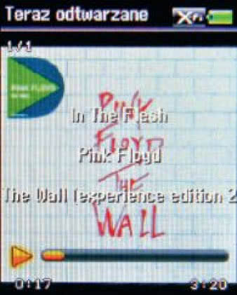 Ekran pokazuje
niezbędne informacje
w całkiem komunikatywny
sposób, choć czasem
białe na białym trudno
odczytać.