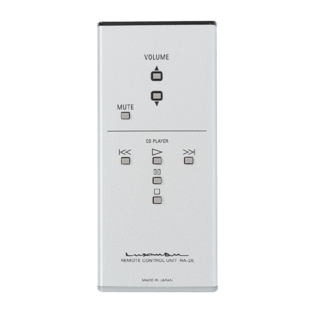 Zasięg zdalnego sterowania ograniczono do regulacji głośności; dolna sekcja jest przeznaczona do obsługi firmowego odtwarzacza.