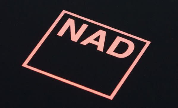 Gdy wygasimy wyświetlacz, informacje o podstawowych trybach pracy dostarcza podświetlane logo NAD.