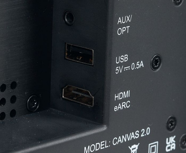 Canvas pracuje także ze źródłami przewodowymi, przyda się przede wszystkim gniazdo HDMI (z kanałem zwrotnym eARC).