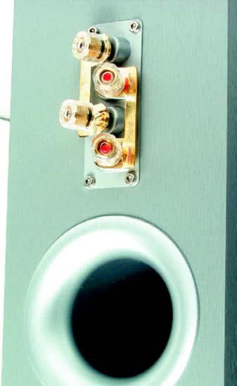 Duży, dobrze wyprofilowany tunel basrefleksu, eleganckie zaciski przyłączeniowe - również tylnej ścianki Diamond 9.5 nie musi się wstydzić.