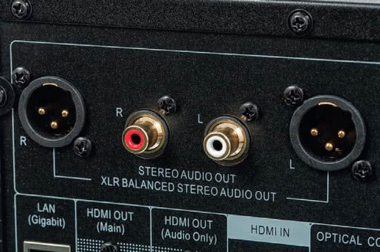 Dla sygnału stereo przygotowano dwa niezależne wyjścia - RCA oraz XLR.