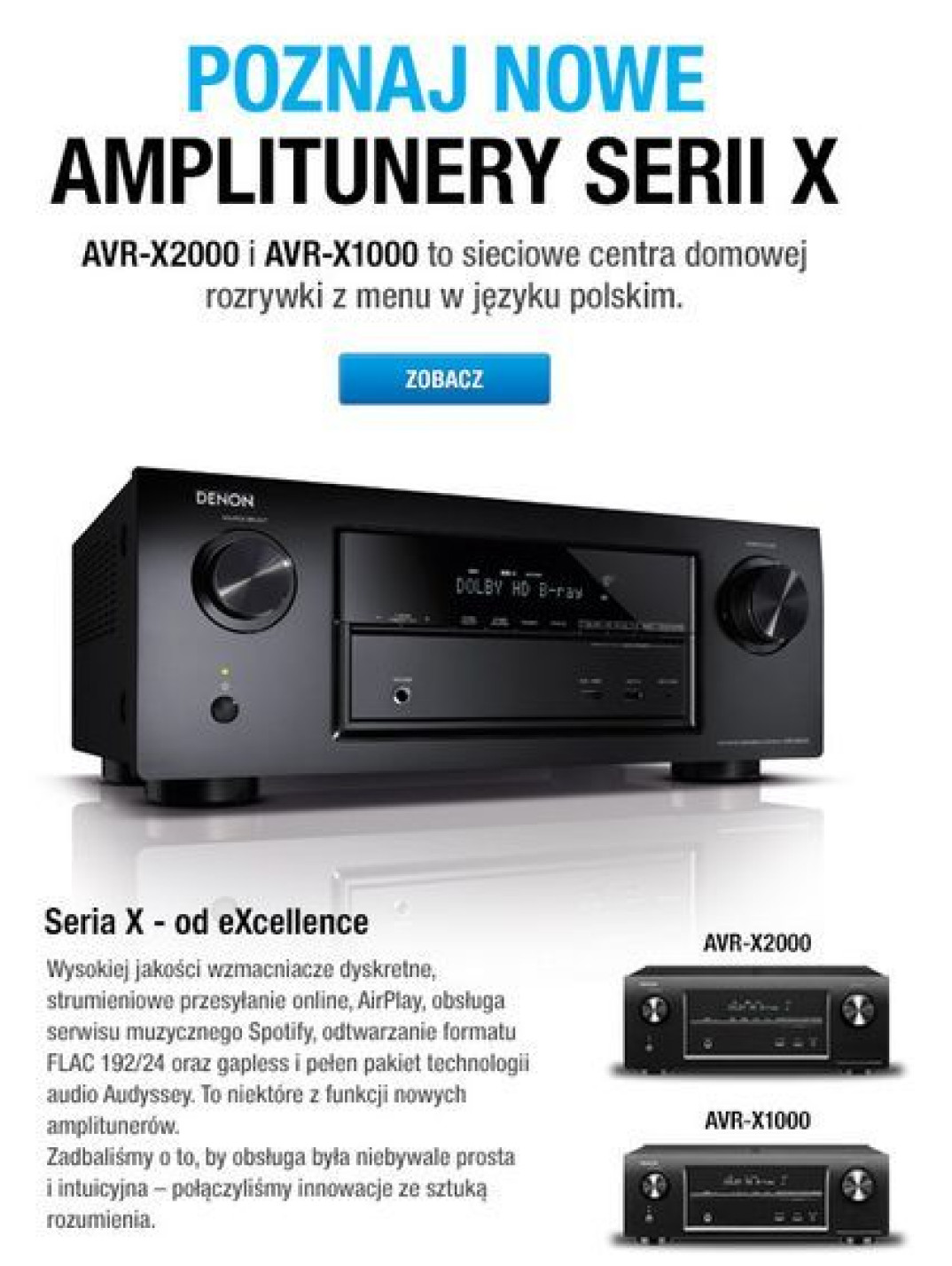 Najnowsze amplitunery wielokanałowe DENON serii "X" w salonie Q21