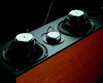 Z dwoma "18" współpracuje mała, 20-mm kopułka. Same głośniki często spotykane, ale taki ich układ - już nie.