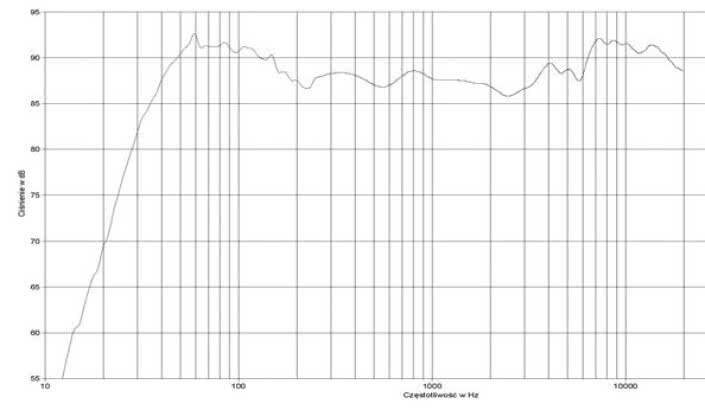 Rys. 2. Charakterystyka przetwarzania w całym pasmie.