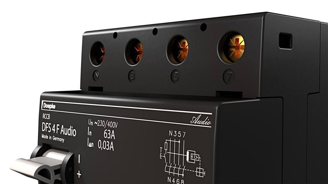 Wyłączniki różnicowoprądowe Doepke do instalacji zasilającej audio