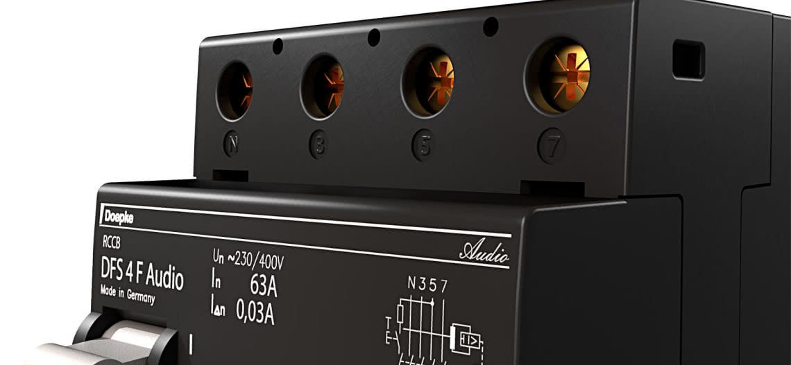 Wyłączniki różnicowoprądowe Doepke do instalacji zasilającej audio