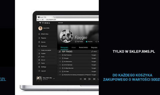 Bezpłatne vouchery TIDAL przy zakupach na www sklep.RMS.pl