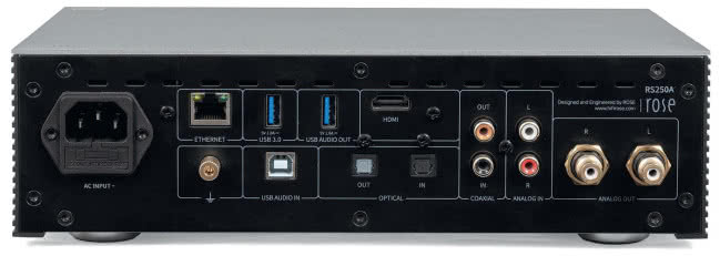 RS250A to nie tylko źródło strumieniowe, ale centrum multimedialne z połączeniami audio i wideo.