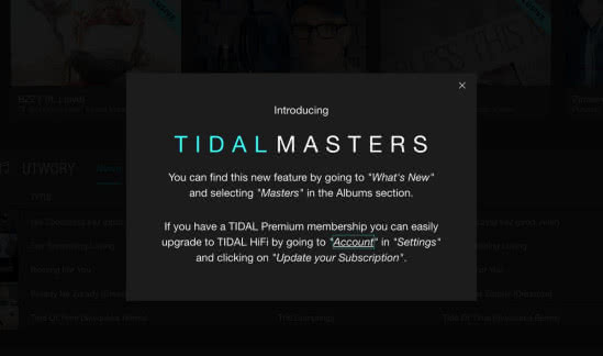 Tidal Masters: Streaming muzyki teraz w studyjnej jakości 